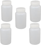 5Pcs 250ml Plastic Wide Mouth Round Seal Liner Reagent Bottle Sample Bottle White