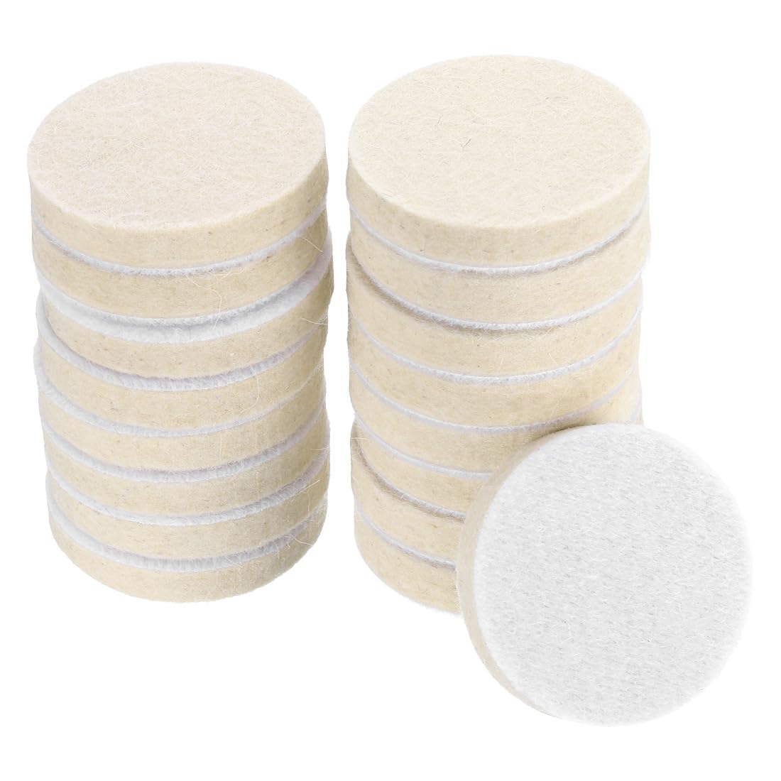 2-Inch Wool Felt Polishing Pad, Buffing Wheels Polish Pad, Flocking Hook & Loop Back for Random Orbital Sander 17Pcs