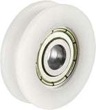 1.8mm Deep Metal V Groove Guide Bearing Pulley Rail Ball Wheel White 5x24x7mm 4pcs