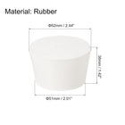 2Pcs Solid Rubber Stoppers, White 12# Tapered Lab Plugs Lab Seal Tube Stopper Plug for Industry and Laboratories, 62x51x36mm