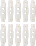 LinkMejor Plastic Olive Shape Buttons 2 Holes Scrapbooking Sewing Toggle 38mm Length 10pcs