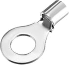 Copper Wire Lugs,14-12AWG RNB3.5-6,Bolt Hole,Battery Cable Ends Eyelets Crimp Tubular Ring Terminals Connectors Silver Tone 10Pcs