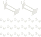20 Pcs Pegboard Hooks, 3 Inch Durable Plastic Pegboard Display Hooks Peg Board Organizer Accessories for Shop Craft Tool Organization Wall Storage Gridwall, White
