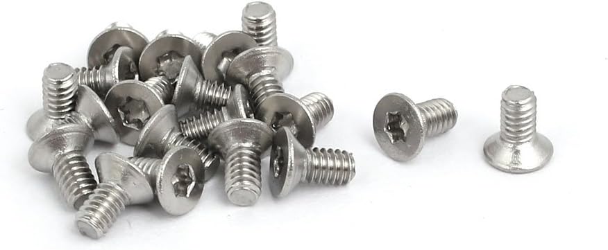M2x4mm T6 304 Stainless Steel Flat Torx Head Screw 20pcs