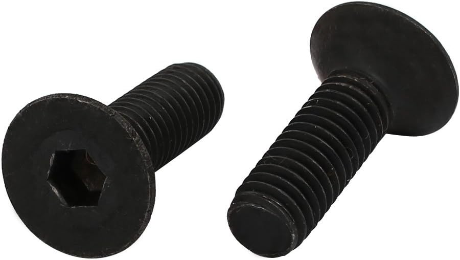 2pcs M8x25mm 10.9 Grade Flat Countersunk Head Hex Socket Left Hand Thread Bolt