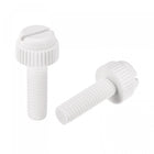 Plastic Machine Screws, M6x20mm PP Slotted Knurled Fasteners Bolts for Electronics, Communications, White, 40Pcs