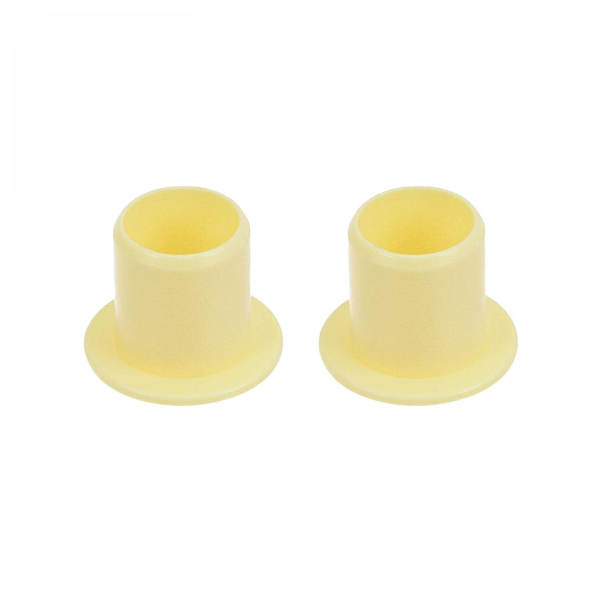 Flanged Sleeve Bearings 10mm Bore 12mm OD 12mm Length POM Wrapped Oilless Bushings Yellow 2pcs