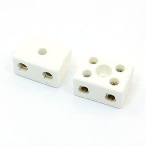 2 Way 15A Ceramics Terminal Blocks High Temp Porcelain Ceramic Connectors for Electric Wire Cable 2pcs