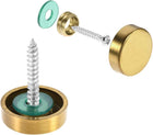 Mirror Screws, Decorative Cap Fasteners Cover Nails, Electroplated, Bright Golden 16mm/0.63" 4pcs
