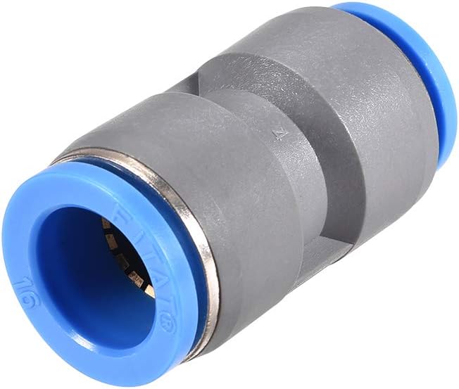 Straight Push to Connector Reducer Fitting 16mm to 14mm Quick Release Pneumatic Connector Plastic Union Pipe Tube Fitting Grey