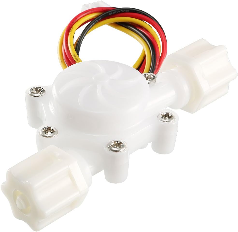 1/4" Hall Effect Water Flow Sensor Switch Flowmeter Counter Fluid Meter DC5V 0.3-3L/min SEN-HZ06W