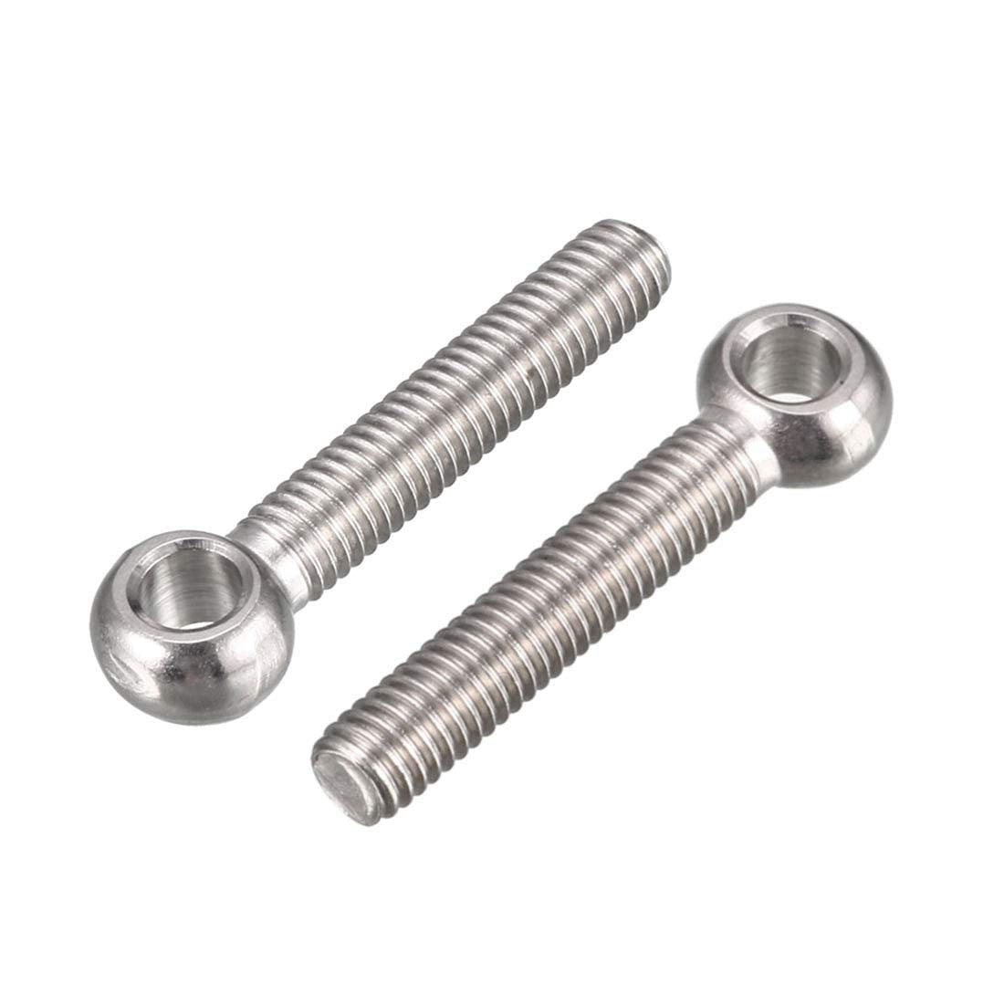 6mm x 35mm 304 Stainless Steel Machinery Lifting Swing Eye Bolt 12PCS