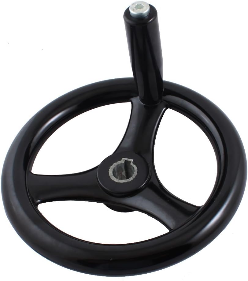 18mmx200mm 3 Spoke Hand Wheel w Screw On Handle for Industrial Lathe