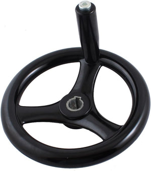 18mmx200mm 3 Spoke Hand Wheel w Screw On Handle for Industrial Lathe