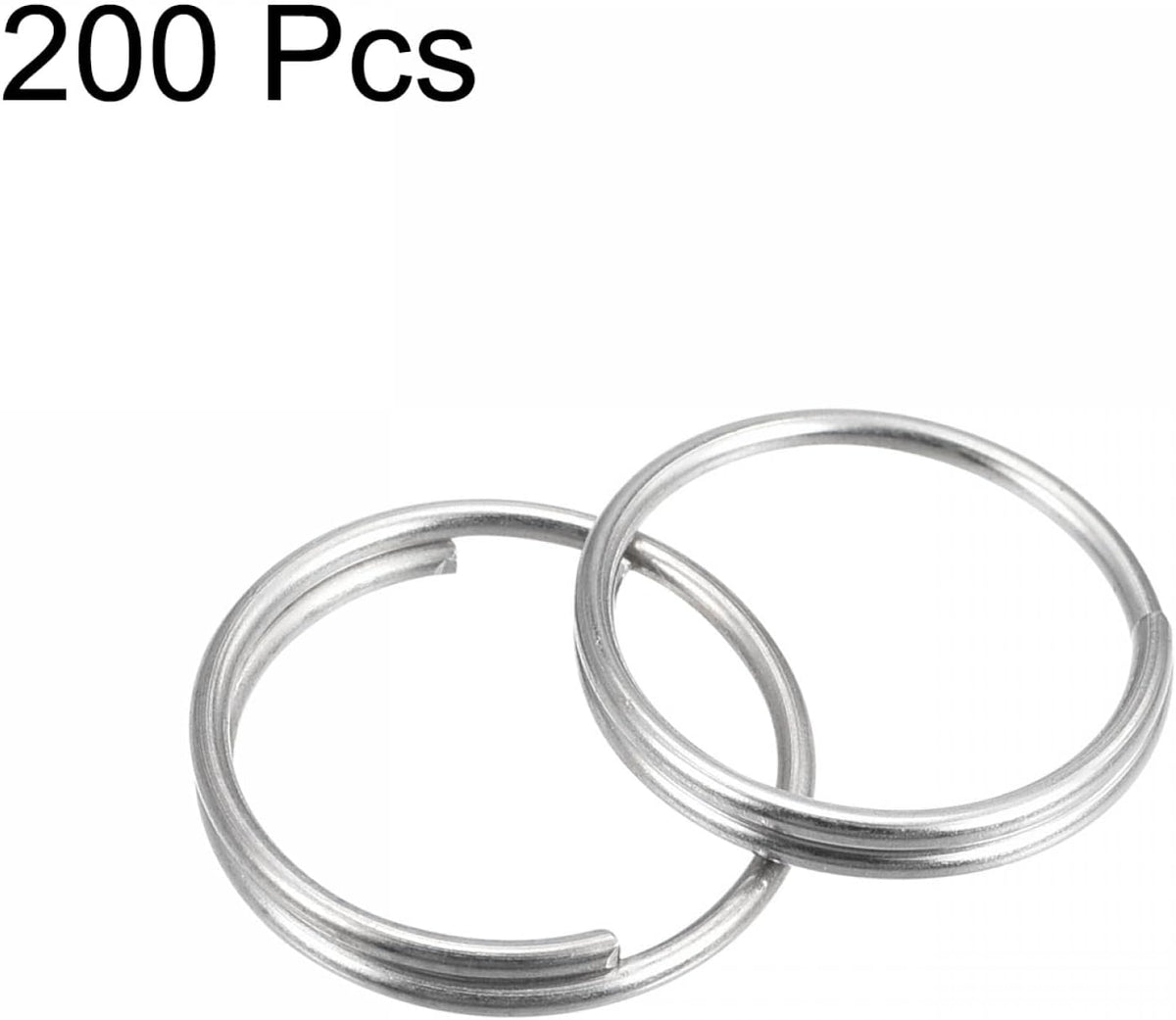 Dobbelt sirkler delte ringe, 14mm små runde nøkkelringdele for DIY håndverk, sølvton 200 stk