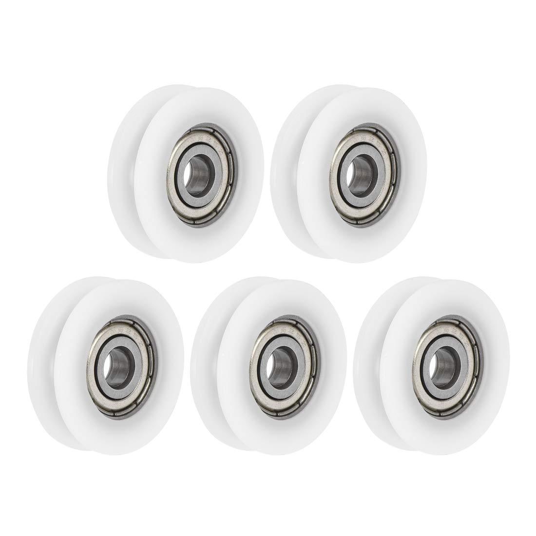 U625ZZ 625 Nylon U Groove Bearings 5x24x7mm Double Metal Shielded (GCr15) Chrome Steel Ball Bearings 5pcs