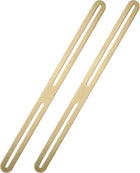 2 Pack Stainless Steel Flat Mending Plates, 14.1 inch Flat Support Bracket with Slotted Holes, Fixing Bracket Connector for Wood Furniture, Gold