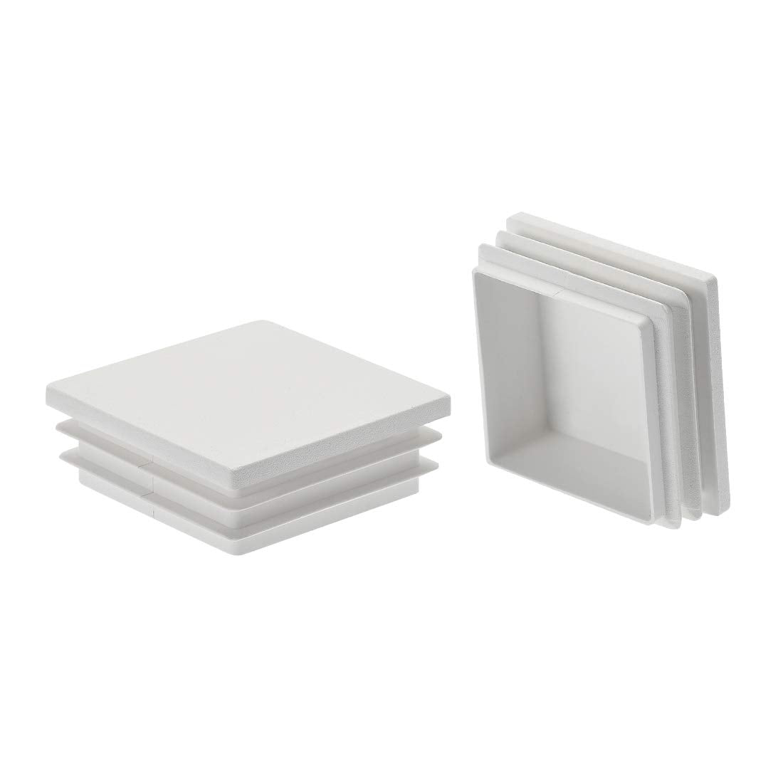 20Pcs 50mmx50mm(2inch) Plastic Tubing Plug Square Post End Caps for Handrail Stair Newel Guardrail Tube White