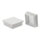 20Pcs 50mmx50mm(2inch) Plastic Tubing Plug Square Post End Caps for Handrail Stair Newel Guardrail Tube White