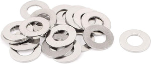 20pcs 304 Krom不锈钢 M12 Tipi Rata Silvery Tone