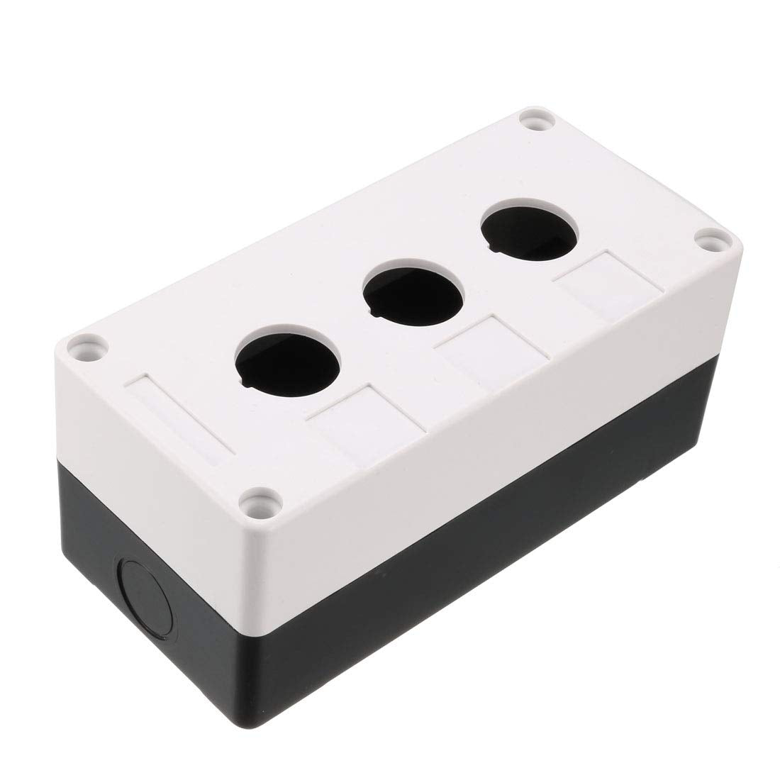 Push Button Switch Control Station Box 22mm 3 Button Hole Waterproof, White and Black