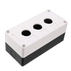 Push Button Switch Control Station Box 22mm 3 Button Hole Waterproof, White and Black