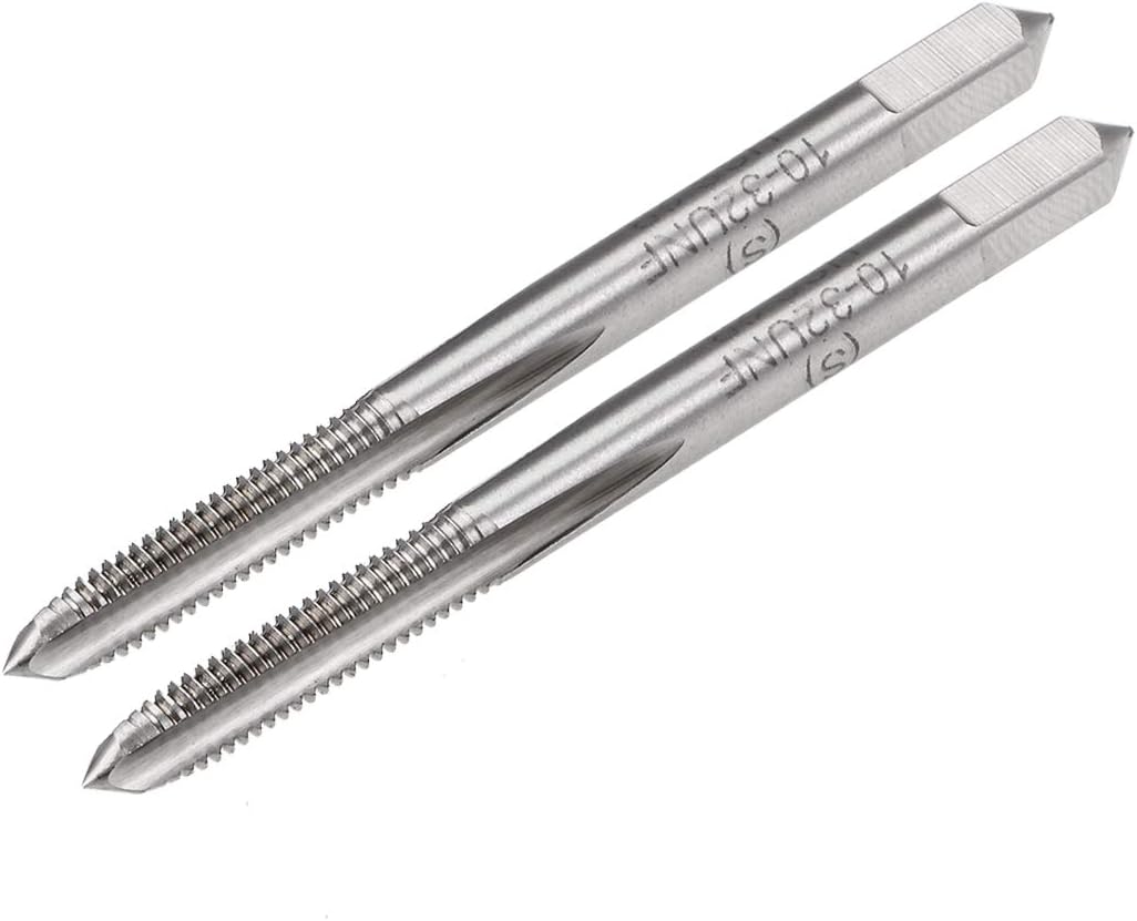 Machine Tap, #10-32 UNF 2B Class High Speed Steel Screw Thread Threading Milling Taps Tapping Tool 2pcs