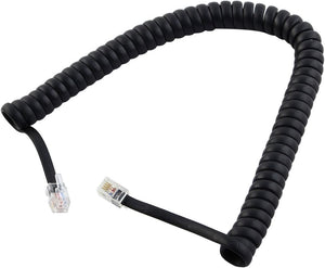 RJ9 Telephone Modem Coil Line and Cable, 9.3-Inch for Landline Telephone, Black