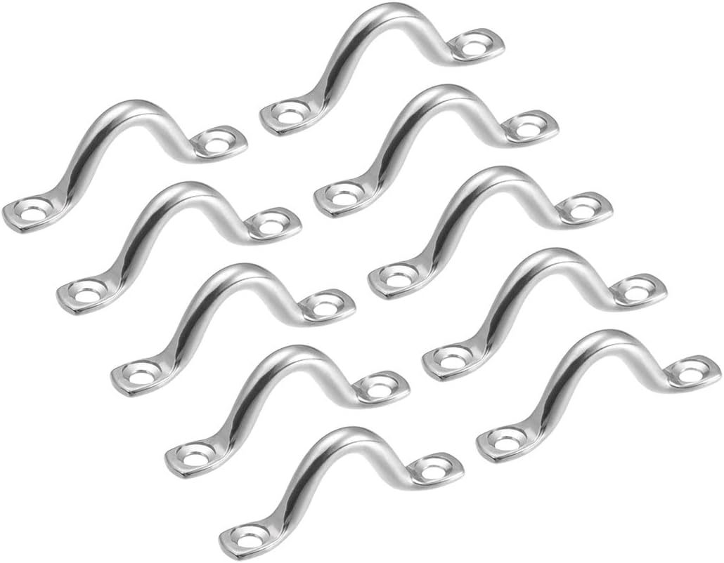 Pad Eye Straps Deck Loops 2.4" Stainless Steel Tie Down Buckle 10Pcs