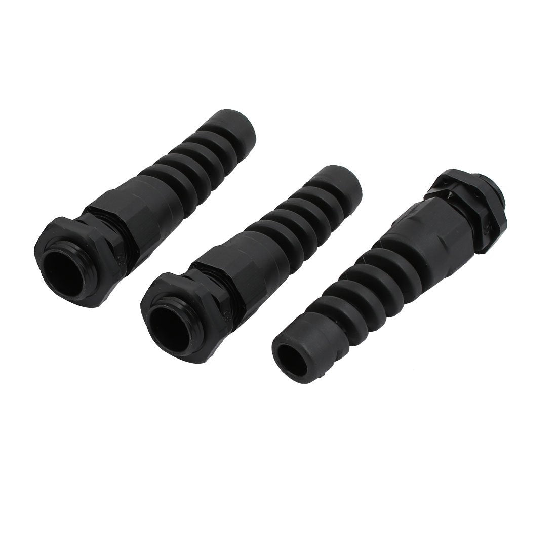 3pcs PG9 4-8mm Water Resistance Adjustable Spiral Cables Gland Black