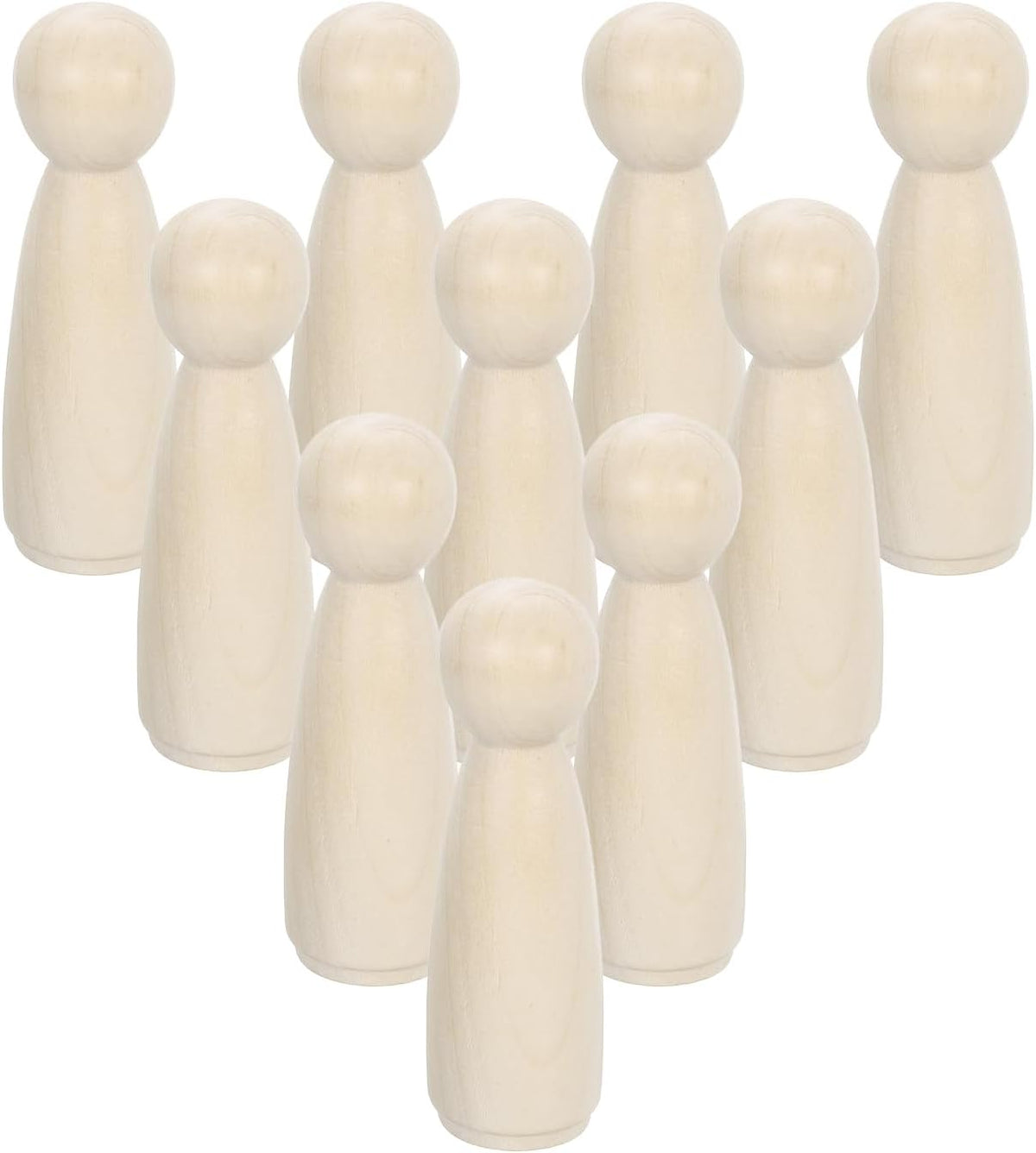 30 Pcs Wood Peg Dolls 3.54 Inch Female Unfinished Dolls Bodies Natural Wooden Figures Decorative Peg People for Painting, DIY Arts, Crafts and Graffiti