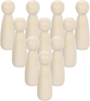 30 Pcs Wood Peg Dolls 3.54 Inch Female Unfinished Dolls Bodies Natural Wooden Figures Decorative Peg People for Painting, DIY Arts, Crafts and Graffiti