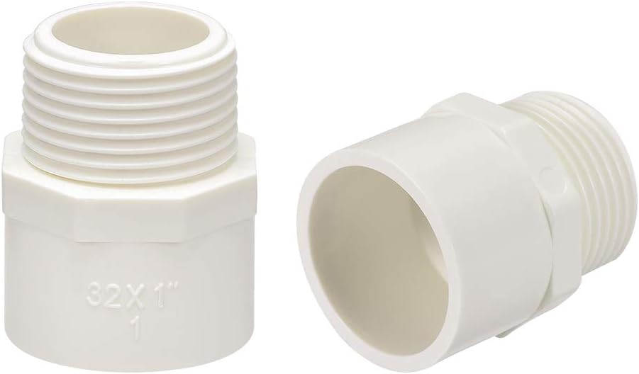 32mm Slip X G1 Male Thread PVC Pipe Fitting Adapter Connector 10Pcs