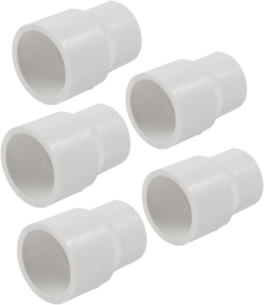 25mm x 20mm Straight PVC Water Hose Connector Adapters 5 Pcs