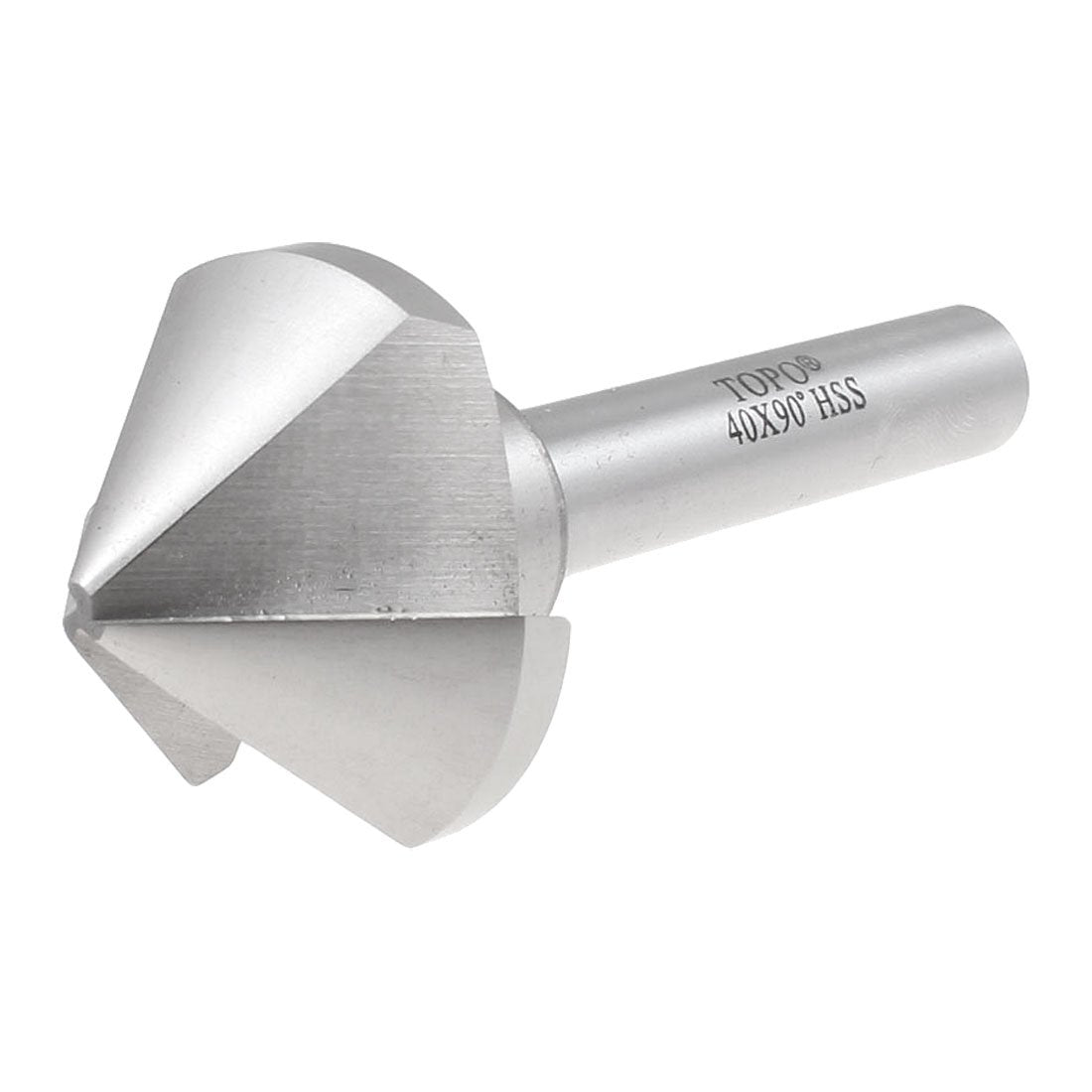 12mm x 40mm 90 Degree HSS Chamfer Milling Cutter Bit Silver Tone 3 Flutes