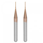 End Mill CNC Router Bits, 1/8" 3.175mm Shank 0.5mm x 4mm Titanium Coated Tungsten Carbide Left Hand Engraving Milling Cutter for PCB Plastic Fiber Wood 2pcs