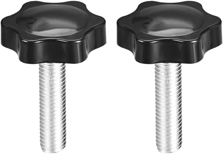 Clamping Screw Knob, 38mm Dia Plum Hex Shaped Grips Star Knob M10 x 45mm Male Thread, 2pcs