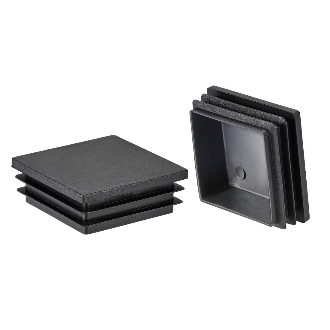 24Pcs 50mmx50mm(2inch) Plastic Tubing Plug Square Post End Caps for Handrail Stair Newel Guardrail Tube Black