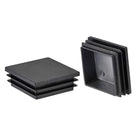 24Pcs 50mmx50mm(2inch) Plastic Tubing Plug Square Post End Caps for Handrail Stair Newel Guardrail Tube Black