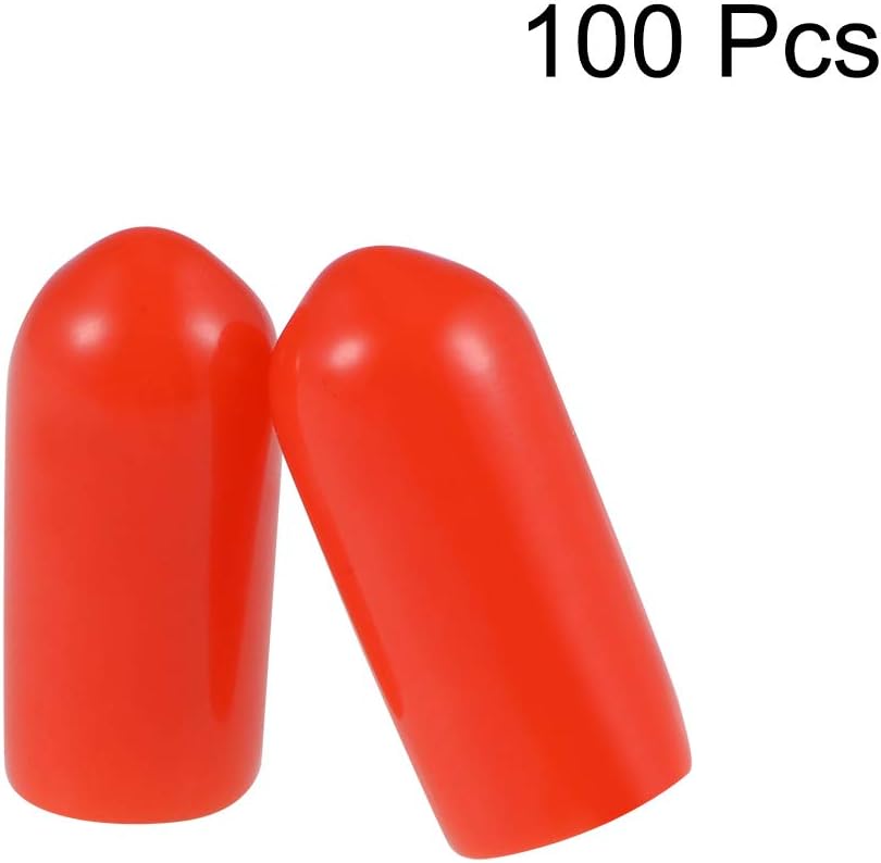 100 Stück Gummikappen 2.5mm ID Vinyl Runde Rohr Mutterkappe Deckel Dichtungen Rot