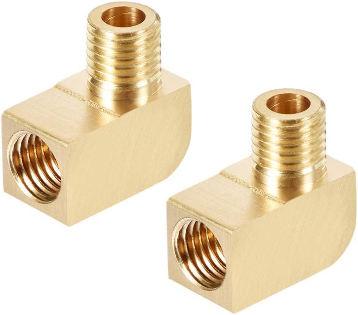 Brass Pipe Fitting 90 Degree Barstock Street Elbow M8 Male X M8 Female Pipe 2pcs