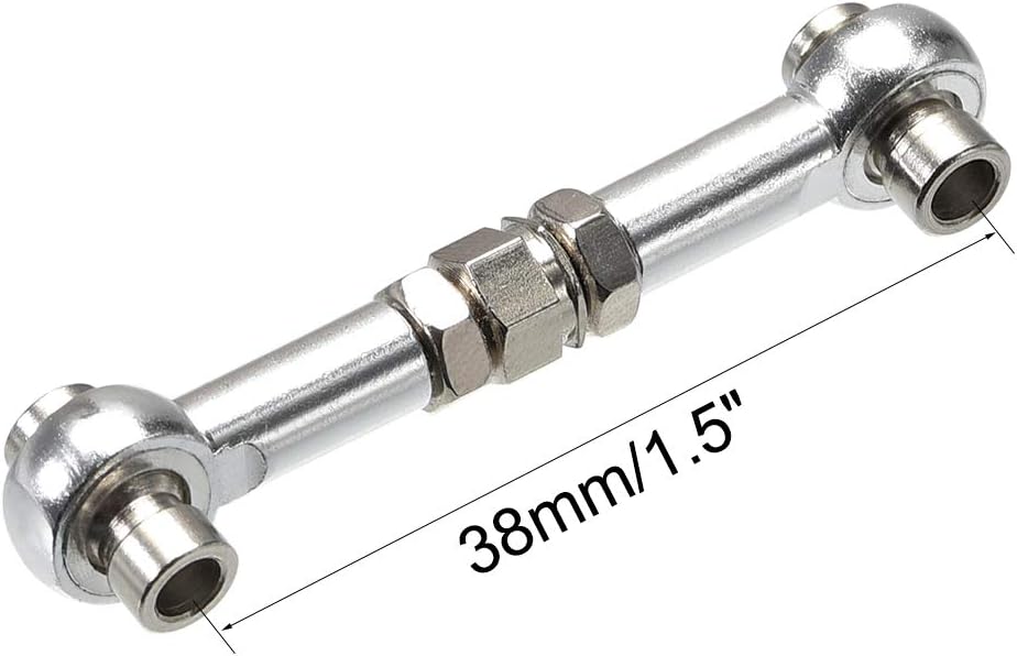 RC Voor/Achter Stuuras Verbindings Servo Trekstang Hoekhak 38mm (Zilveren Toon)