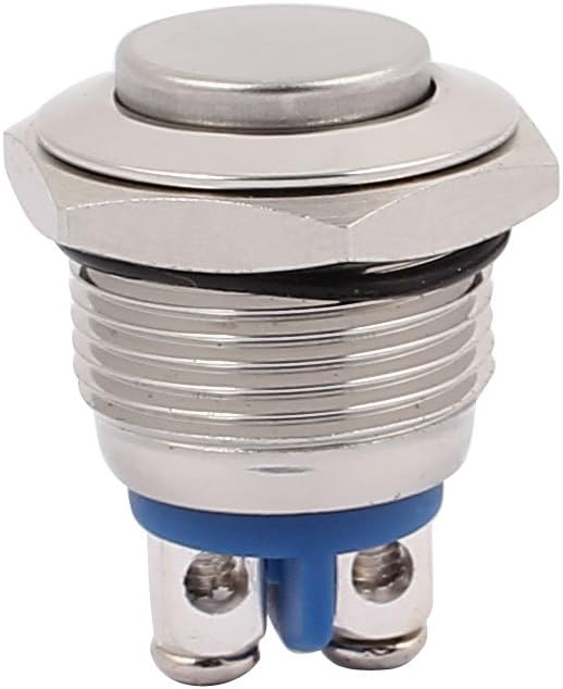 AC 250V 5A OFF-(ON) NO 16mm Momentary Metal Screw Push Button Switch