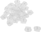LinkMejor 40pcs Plastic Spring Cord Locks Stopper Double Hole Toggle Fastener Rope End for Drawstring Clothes, Shoelaces, Bags, Tie-Downs, Clear