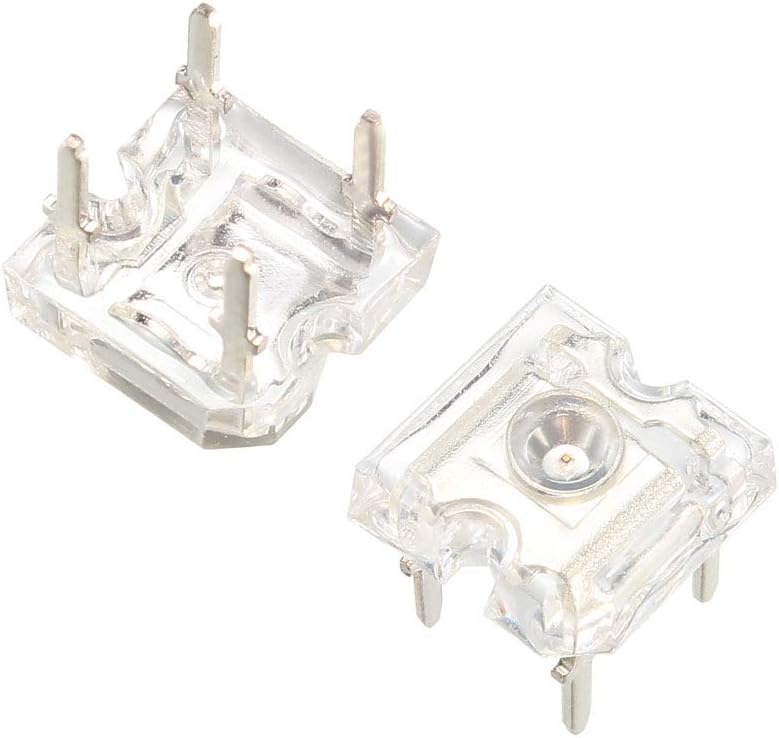 10Pcs Red LED Diode Lights (Super Flux 4 Pins Clear DC2-2.2V) Lighting Bulb Lamps Electronics Components Light Emitting Diodes
