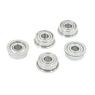 5 Pcs Silver Tone 10mm X 4mm X 4mm Sealed Premium Flanged Ball Bearing