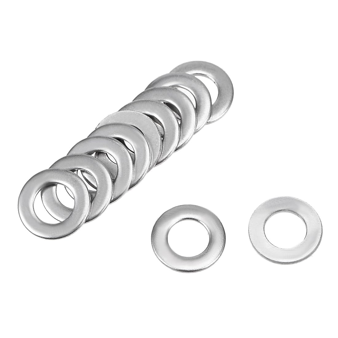 100Pcs 0.16" x 0.31" x 0.03" 304 Stainless Steel Flat Washer for Screw Bolt
