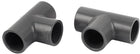 T Shape 3 Way Pipe Tube Fitting Connector 20mm Inner Dia Gray 2Pcs