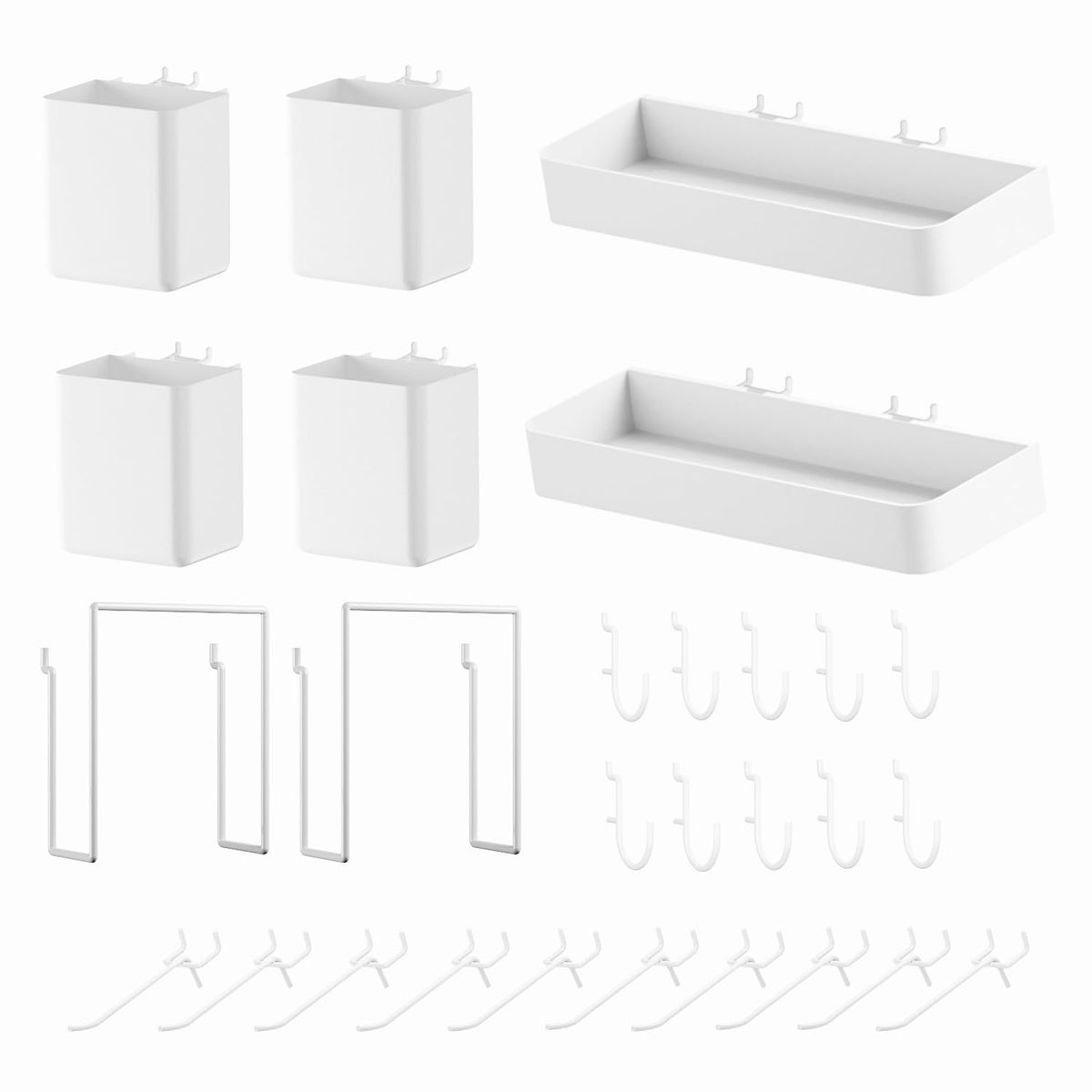 LinkMejor 28-Teile Nagelbrettorganizer-Zubehör-Set, Weiß