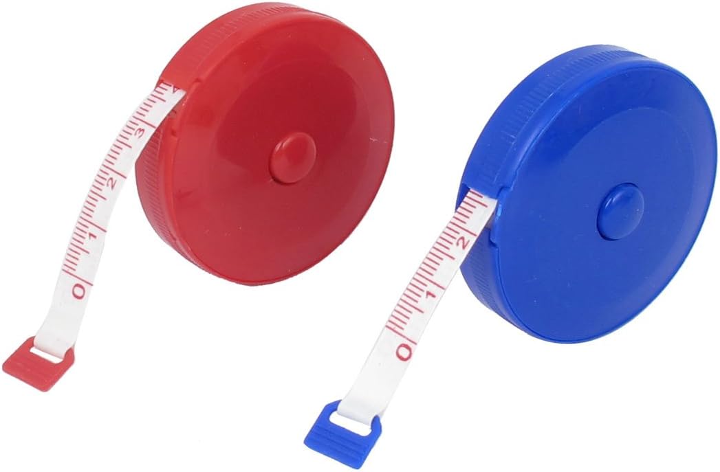 LinkMejor 150cm Sewing Tailor Cloth Measuring Ruler Tape Measure 2pcs Blue Red